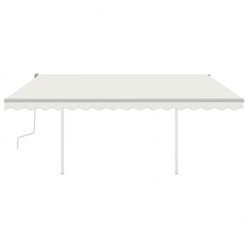 Markise Manuell Einziehbar mit Pfosten 4x3 m Creme