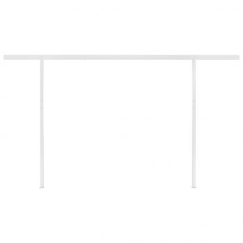Markise Manuell Einziehbar mit Pfosten 4x3 m Creme