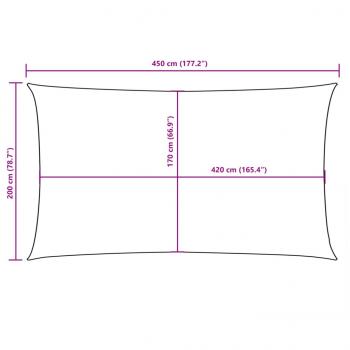Sonnensegel Oxford-Gewebe Rechteckig 2x4,5 m Schwarz