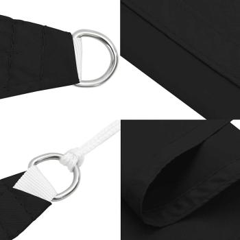 Sonnensegel Oxford-Gewebe Rechteckig 3,5x5 m Schwarz