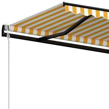 Automatische Markise mit LED & Windsensor 450x300 cm Gelb/Weiß