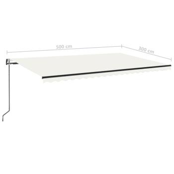 Automatische Markise mit LED & Windsensor 500x300 Creme
