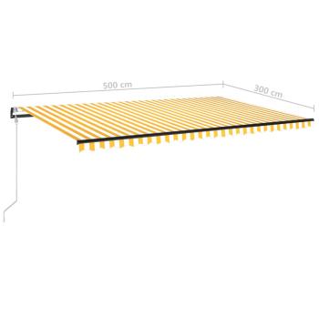 Automatische Markise mit LED & Windsensor 500x300 Gelb/Weiß