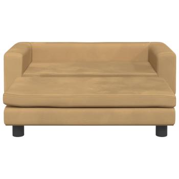 Hundebett mit Verlängerung Braun 100x50x30 cm Samt