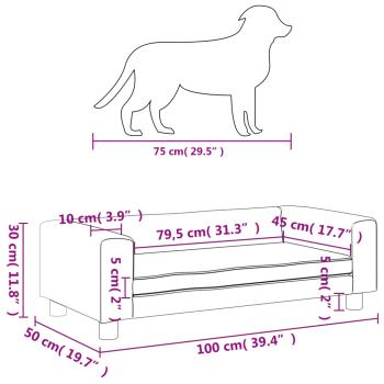 Hundebett mit Verlängerung Braun 100x50x30 cm Kunstleder