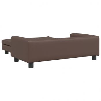 Hundebett mit Verlängerung Braun 100x50x30 cm Kunstleder