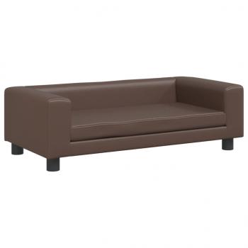 Hundebett mit Verlängerung Braun 100x50x30 cm Kunstleder