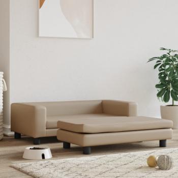 ARDEBO.de - Hundebett mit Verlängerung Cappuccino 100x50x30 cm Kunstleder