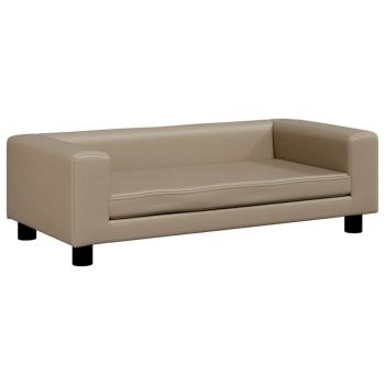 Hundebett mit Verlängerung Cappuccino 100x50x30 cm Kunstleder