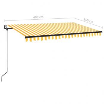 Markise Automatisch Einziehbar 400x350 cm Gelb und Weiß