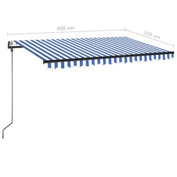 Automatische Markise mit LED & Windsensor 450x350 Blau und Weiß