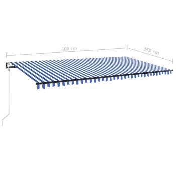 Automatische Markise mit LED & Windsensor 600x350 Blau und Weiß