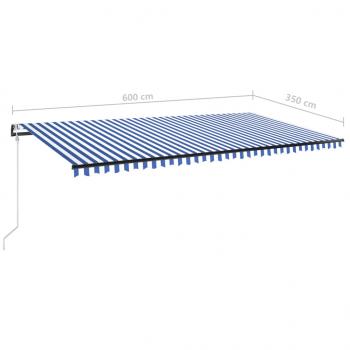 Automatische Markise mit LED & Windsensor 600x350 Blau und Weiß