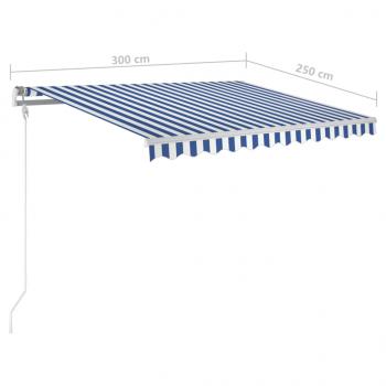 Standmarkise Einziehbar Handbetrieben 300x250 cm Blau/Weiß