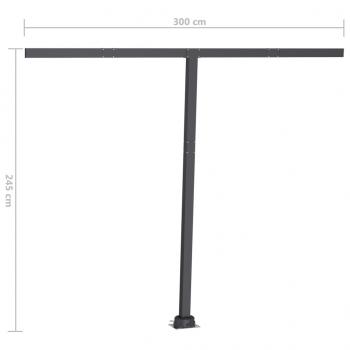 Standmarkise Einziehbar Handbetrieben 300x250 cm Blau/Weiß