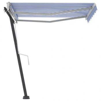 Standmarkise Einziehbar Handbetrieben 300x250 cm Blau/Weiß