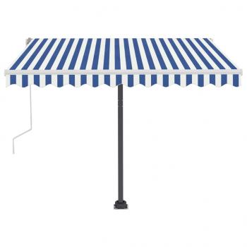 Standmarkise Einziehbar Handbetrieben 300x250 cm Blau/Weiß