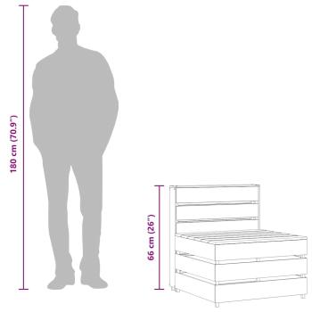 Garten-Mittelsofa aus Paletten Kiefernholz Imprägniert