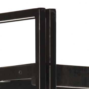 Bücherregal 5 Fächer Schwarz 40x30x180 cm Mango Massivholz