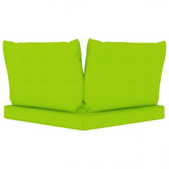 Garten-Palettensofa 2-Sitzer mit Kissen in Hellgrün Kiefernholz