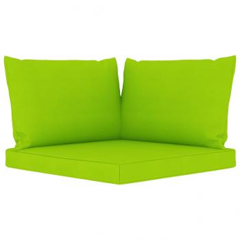 Garten-Palettensofa 2-Sitzer mit Kissen in Hellgrün Kiefernholz
