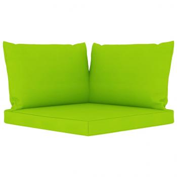 Garten-Palettensofa 2-Sitzer mit Kissen in Hellgrün Kiefernholz
