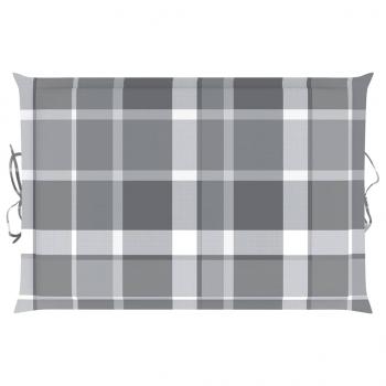 Sonnenliegen-Auflage Grau Karomuster 186x58x3 cm Oxford-Gewebe