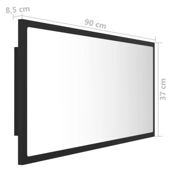 LED-Badspiegel Grau 90x8,5x37 cm Acryl
