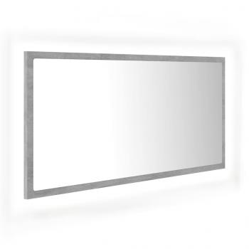 LED-Badspiegel Betongrau 90x8,5x37 cm Acryl