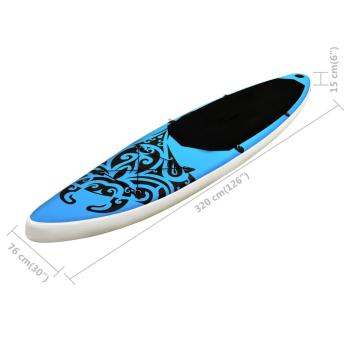 SUP-Board-Set Aufblasbar 320x76x15 cm Blau