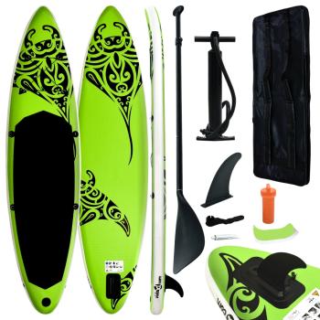 ARDEBO.de - Aufblasbares Stand Up Paddle Board Set 305x76x15 cm Grün