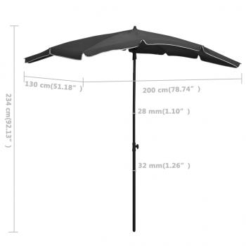 Sonnenschirm mit Mast 200x130 cm Anthrazit