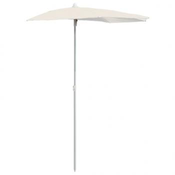 Halb-Sonnenschirm mit Mast 180x90 cm Sandfarben
