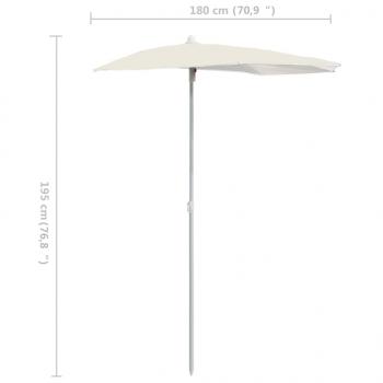 Halb-Sonnenschirm mit Mast 180x90 cm Sandfarben