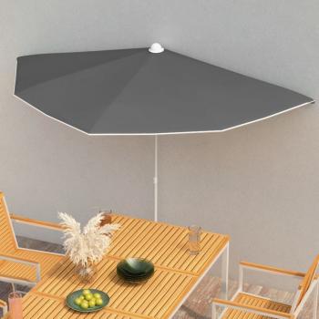ARDEBO.de - Halb-Sonnenschirm mit Mast 180x90 cm Anthrazit