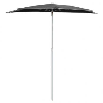 Halb-Sonnenschirm mit Mast 180x90 cm Anthrazit