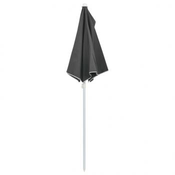 Halb-Sonnenschirm mit Mast 180x90 cm Anthrazit
