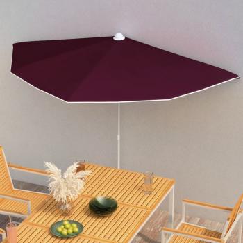 ARDEBO.de - Halb-Sonnenschirm mit Mast 180x90 cm Bordeauxrot