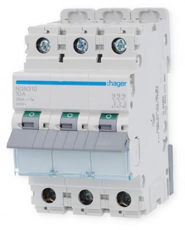 ARDEBO.de Hager NQN310 Leitungsschutzschalter 3 polig 25kA B-Charakteristik 10A 3 Module