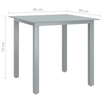 5-tlg. Garten-Essgruppe Aluminium Silbern und Schwarz