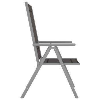 5-tlg. Garten-Essgruppe Aluminium Silbern und Schwarz