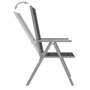 5-tlg. Garten-Essgruppe Aluminium Silbern und Schwarz