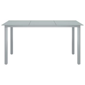 7-tlg. Garten-Essgruppe Aluminium Silbern und Schwarz