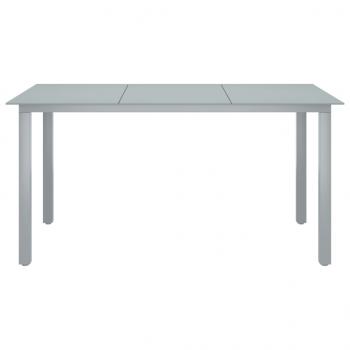 7-tlg. Garten-Essgruppe Aluminium Silbern und Schwarz