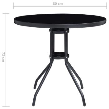 5-tlg. Garten-Essgruppe Aluminium und Textilene Schwarz