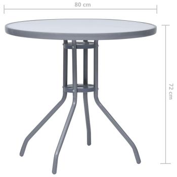 5-tlg. Garten-Essgruppe Aluminium und Textilene Silbern