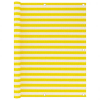 ARDEBO.de - Balkon-Sichtschutz Gelb und Weiß 120x600 cm HDPE