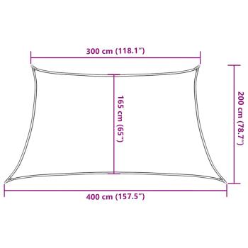 Sonnensegel 160 g/m² Taupe 3/4x2 m HDPE