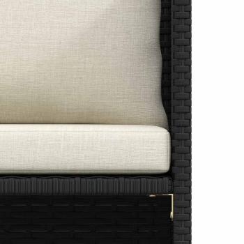 Gartensofa mit Kissen Schwarz Poly Rattan