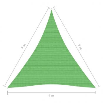 Sonnensegel 160 g/m² Hellgrün 4x5x5 m HDPE